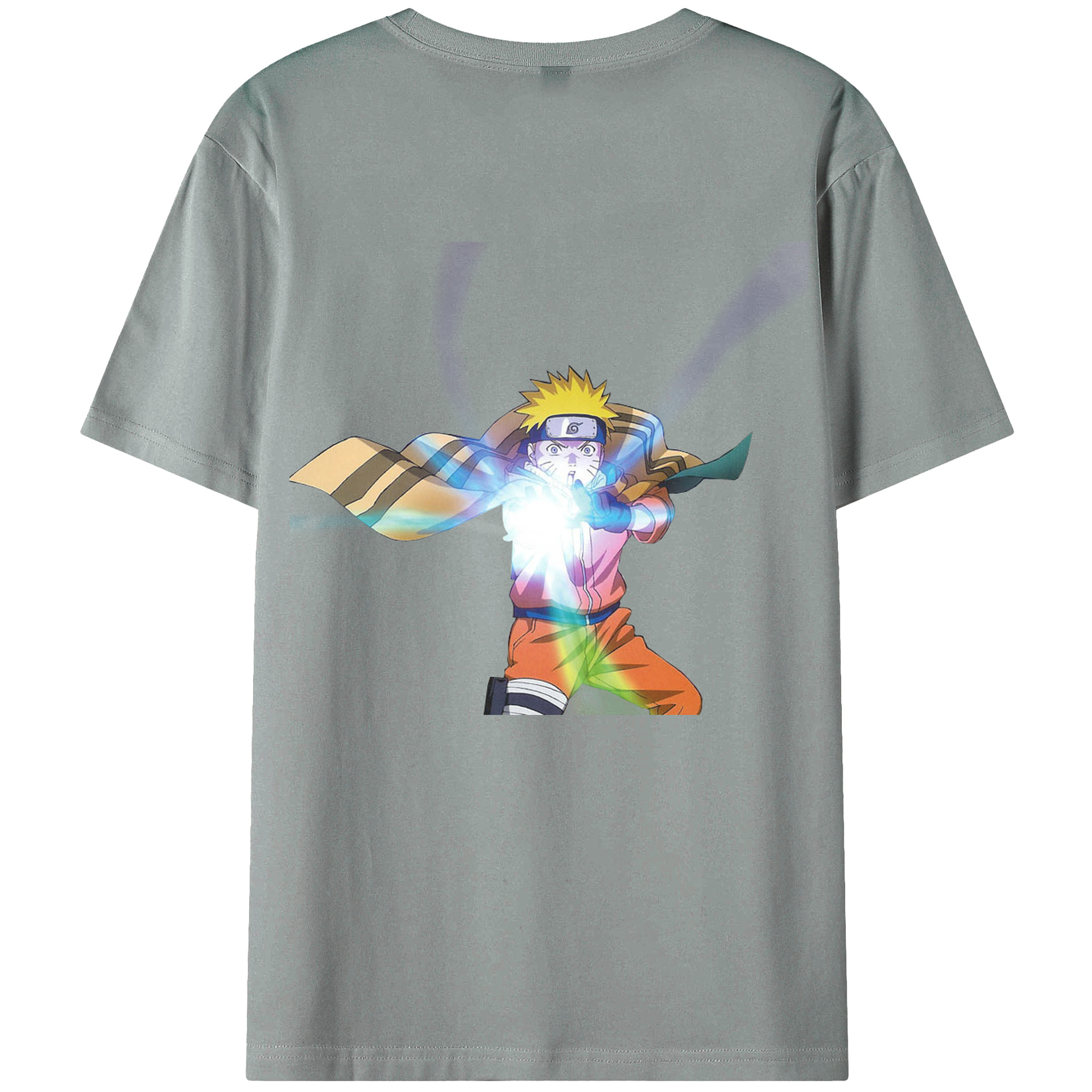 （画像用） NARUTO -ナルト- うずまき ナルト Uzumaki Naruto 綿100％ メンズ半袖Tシャツ（バックプリント） 通気性